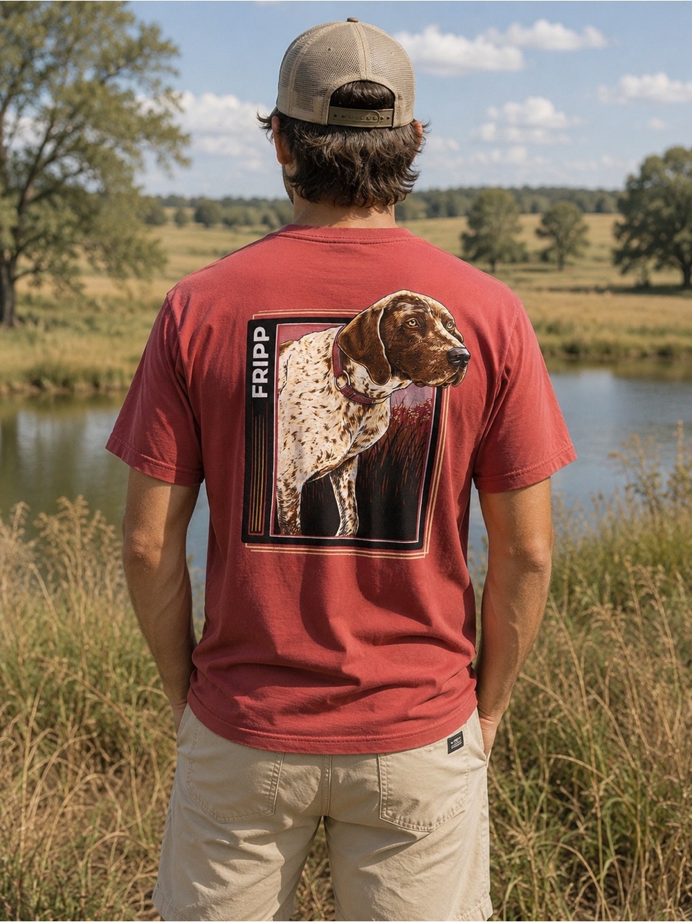 FRIPP Outdoors Bird Dog Graphic Tee Large Red 100% Cotton Hunting Shirt